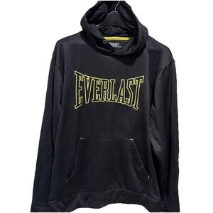 Everlast Hoodie Mens Sz Medium Black Pullover Sweatshirt Boxing Spell Out Logo